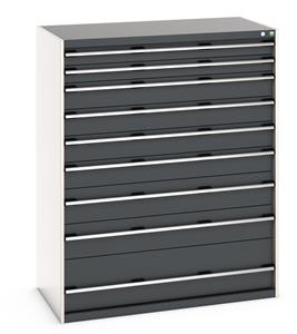 Bott Cubio drawer cabinet with overall dimensions of 1300mm wide x 750mm deep x 1600mm high... Bott Workshop Storage Drawer Units1300mmW x 750mmD